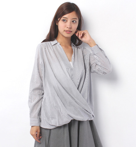 スキッパーカシュクールシャツ