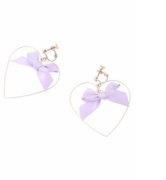 【アースミュージックアンドエコロジー/earth music＆ecology】 ビッグハートリボンイヤリング [3000円(税込)以上で送料無料]