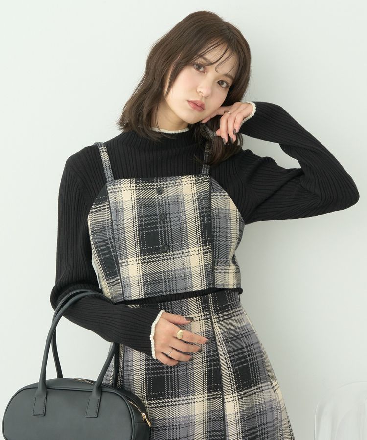 コットンツイルチェックビスチェ