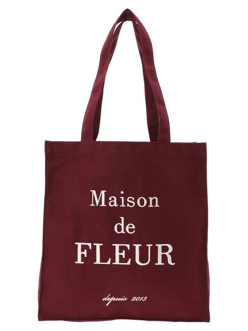 カラーブランドロゴ刺繍スクエアトートバッグ|Maison de FLEUR
