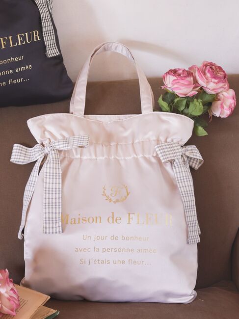 EC限定 ダブルチェックリボントートバッグ|Maison de FLEUR(メゾンド