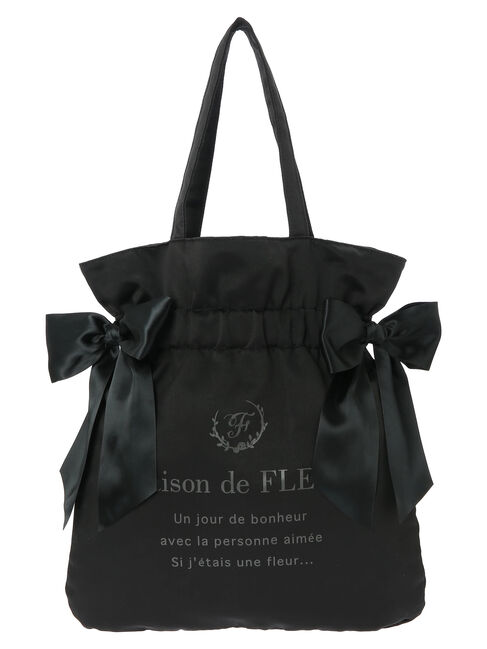 ダブルリボンギャザートートバッグ|Maison de FLEUR(メゾンドフルール