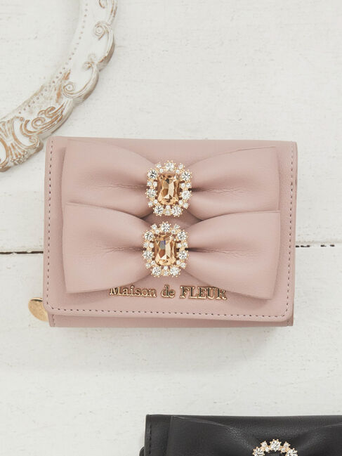 ダブルリボンビジューウォレット|Maison de FLEUR(メゾンドフルール)の通販｜アイルミネ