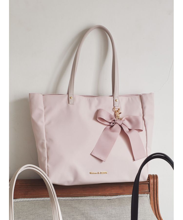 リボンチャーム付き3ルームトートバッグ|Maison de FLEUR