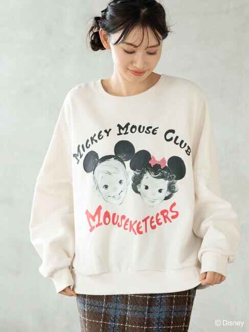 Disney100 / ミッキーマウス・クラブ フェイス裏起毛プルオーバー