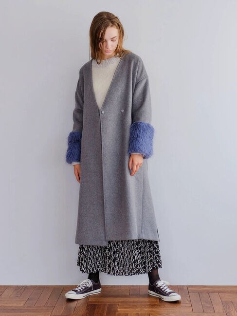 袖口ファー切替ロングコート|YECCA VECCA(イェッカ ヴェッカ)の通販｜アイルミネ