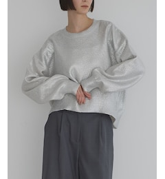 箔クロップドニットプルオーバー/24AW