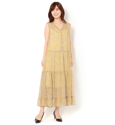 レトロフラワーaラインノースリワンピース Allureville アルアバイル の通販 アイルミネ レトロフラワーaラインノースリワンピース Allureville アルアバイル の通販 アイルミネ