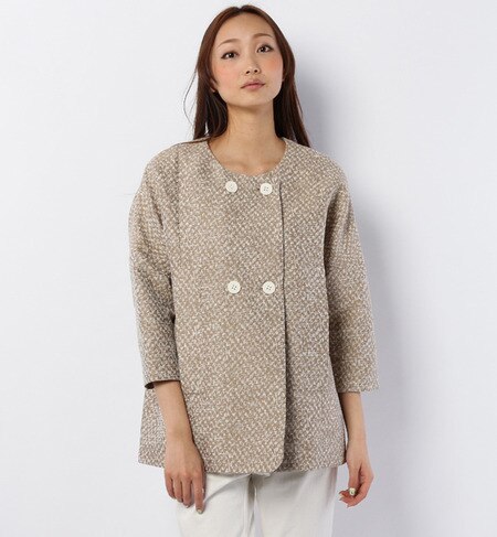 Slub jacquard nocallor coat