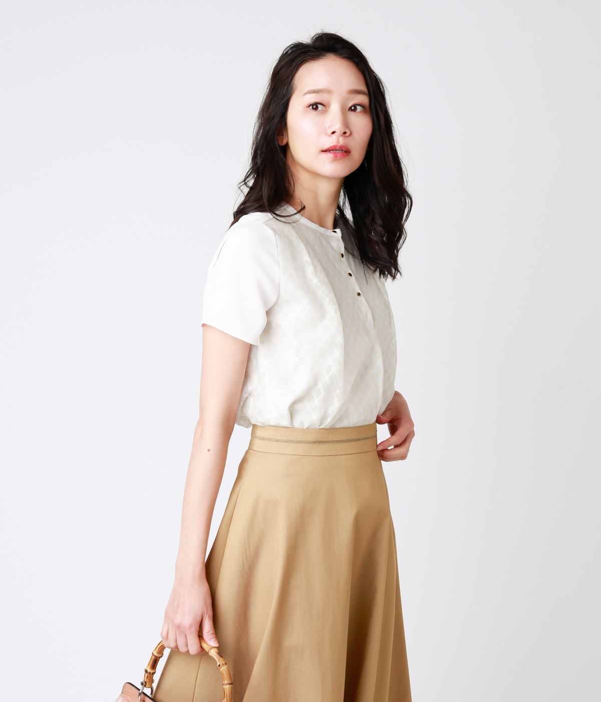 ダイヤ柄レース ブロッキングカットソー スーツインナー対応 Newyorker ニューヨーカー の通販 アイルミネ