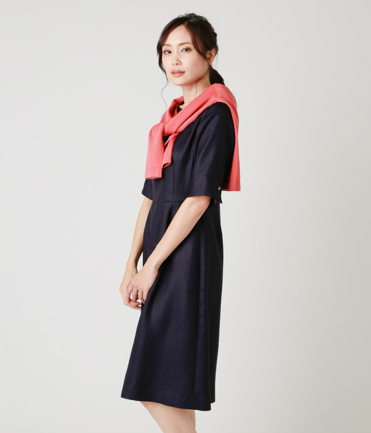 ウォッシャブル ハンサムセットアップ 麻調ツイル 5分袖ワンピース Newyorker ニューヨーカー の通販 アイルミネ