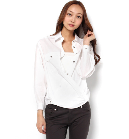 カシュクールシャツブラウス