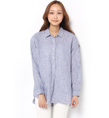 【サロン デュ ラ トリニーテ/Salon de la Trinite】 リネンストライプブラウス [送料無料]