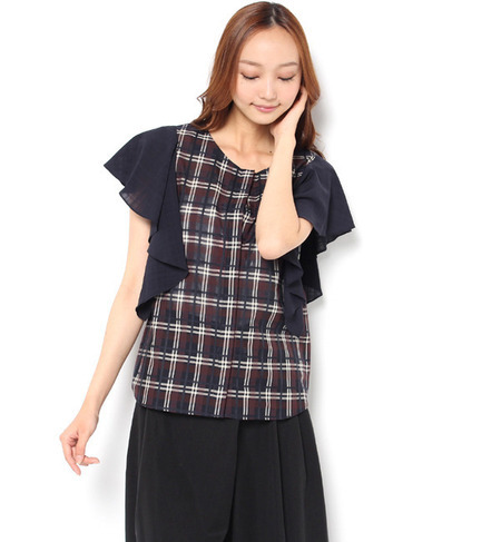 チェックソデフリルBL