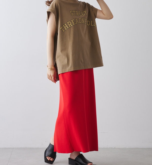 ユーズドライクロゴプリントフレンチスリーブTシャツ|PUAL CE CIN(ピュアルセシン)の通販｜アイルミネ