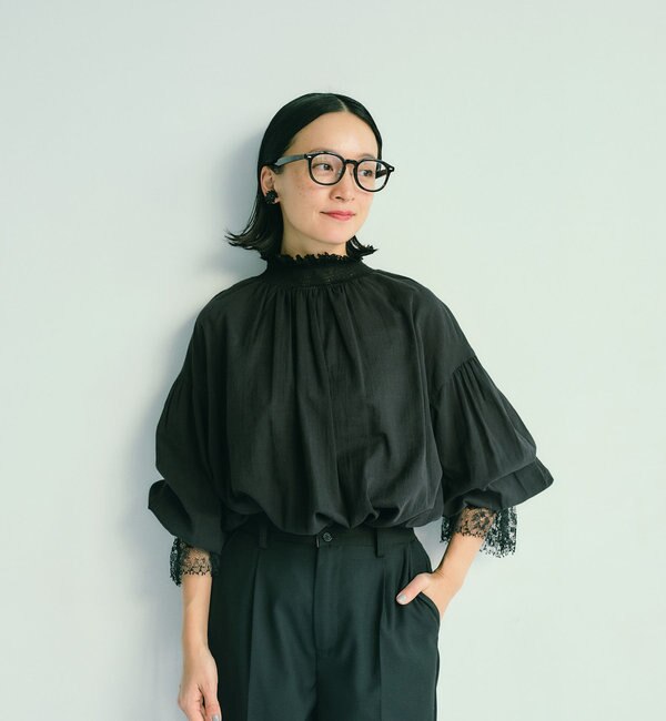 ミストレアスBig Puff Sleeve Ribbon Blous - トップス