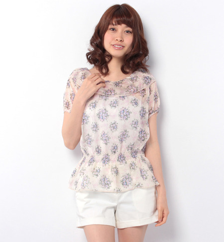 お花シフォンブラウス