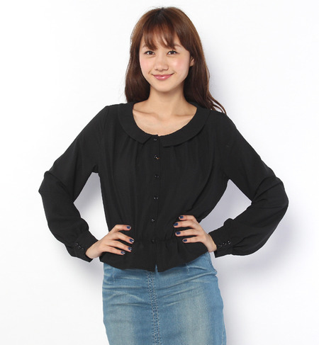 シャドーチェック女の子ブラウス