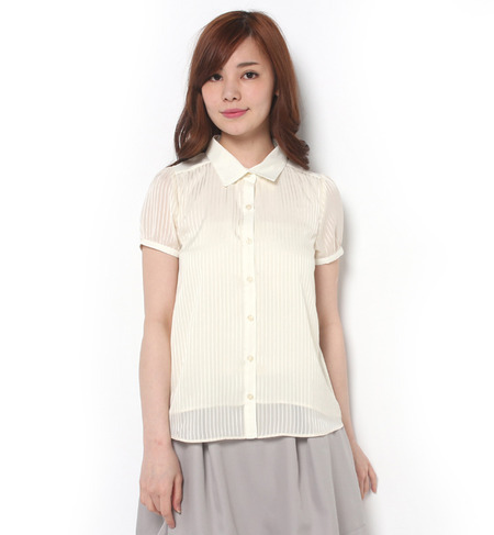 シアストライプシャツ