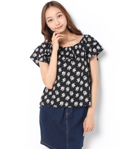 【ナイスクラップ/NICE CLAUP】 小花フリルブラウス [3000円(税込)以上で送料無料]