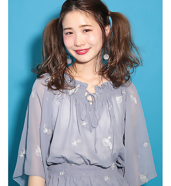 one after another NICE CLAUP シェル刺繍ブラウス