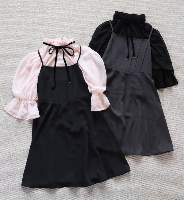 Plume】【Dress collection】 ブラウスsetミニワンピ|one after