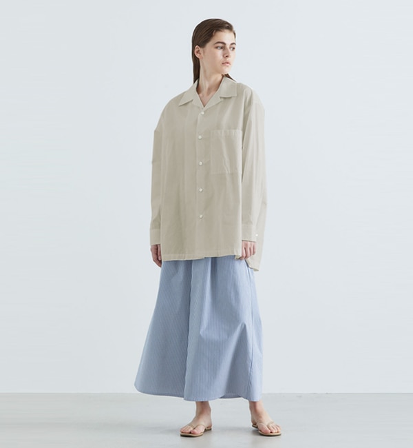 MIDIUMISOLID for Ladies オープンカラーシャツ|MARcourt(マーコート