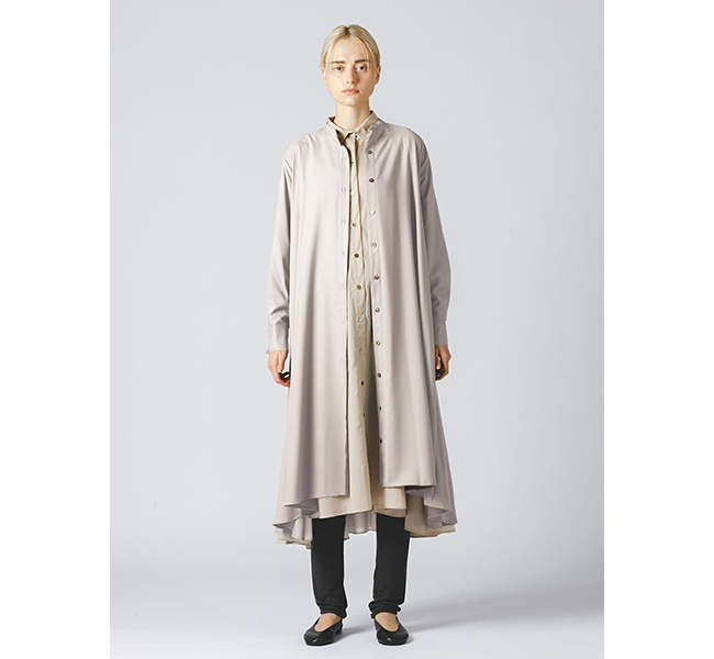 mizuiro ind T／Rスタンドカラーフレアシャツワンピース|MARcourt  