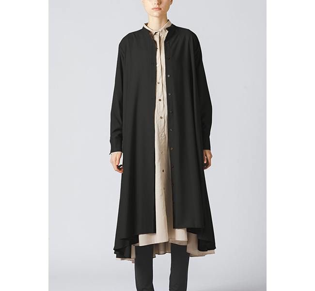 mizuiro ind T／Rスタンドカラーフレアシャツワンピース|MARcourt  