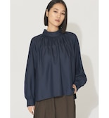 MIDIUMISOLID for Ladies ハイネックギャザーブラウス(SOPHISTICATE)