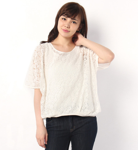 ラッセルレースインナー付プルオーバー