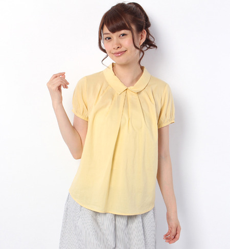 テンセルローンフラットカラーブラウス