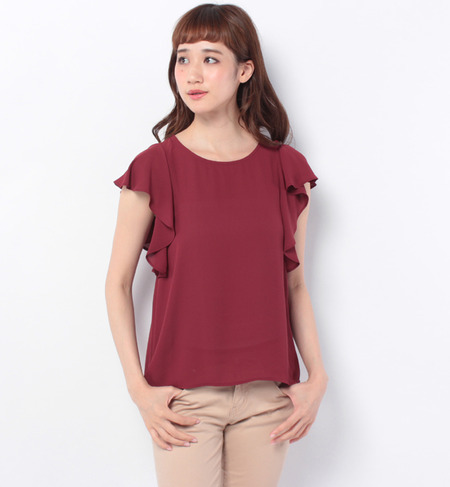 ジョーゼットラッフルブラウス