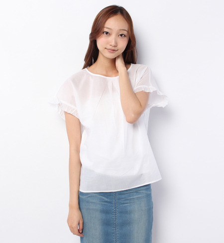 袖タックブラウス