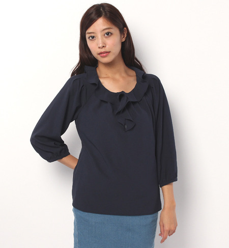 シフォンラッフルブラウス