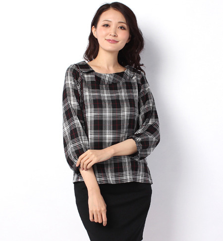 ビエラチェックブラウス
