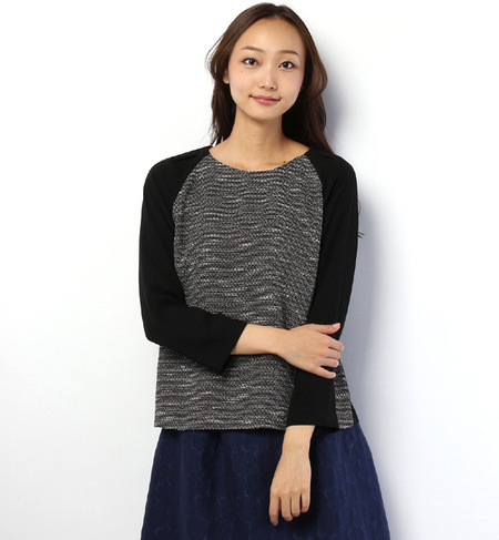 【ルミネ限定】ツイード×サテン切替ブラウス