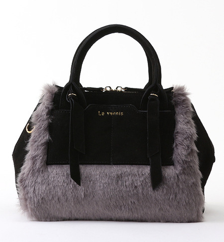 Wジップフェイクファーバッグ