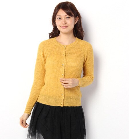 モヘア混ラメカーディガン