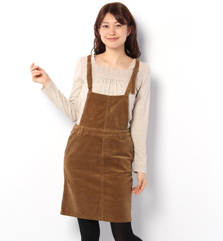 ストレッチコーデュロイジャンパースカート
