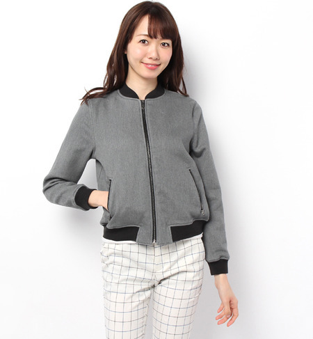 裏毛風ニットブルゾン