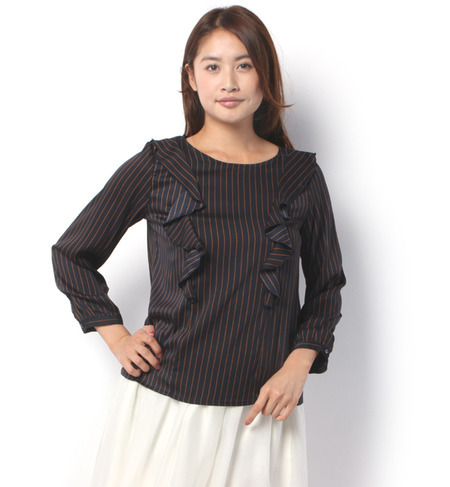 ジョーゼットストライプブラウス