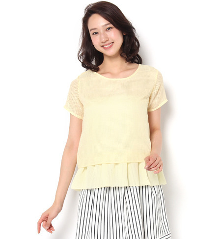 シアーチェック×シフォンブラウス