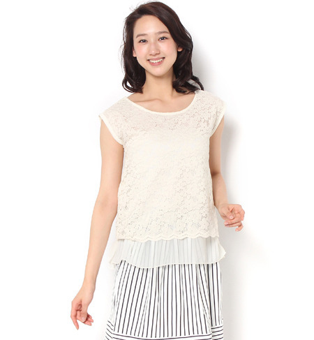 ラッセルレース×シフォンブラウス