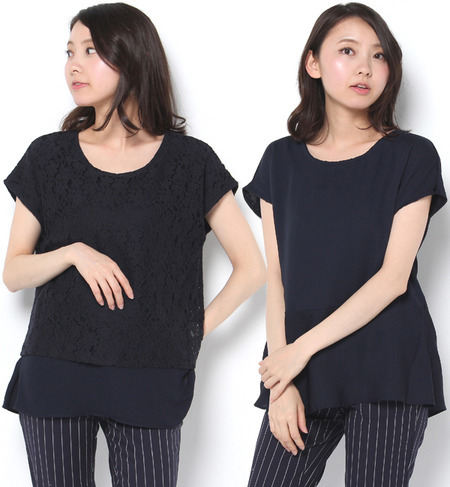 ラッセルレースリバーシブルブラウス