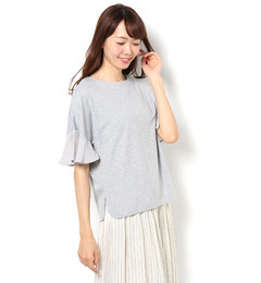 【テチチ/Te chichi】 袖シフォンラッフルプルオーバー [3000円(税込)以上で送料無料]