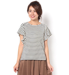 【テチチ/Te chichi】 ラッフル袖ボーダープルオーバー [3000円(税込)以上で送料無料]