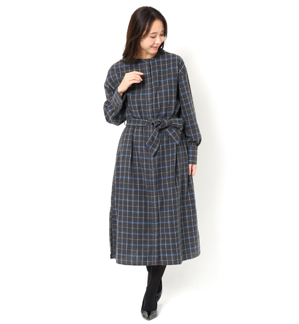 チェックノーカラーワンピース Ls Te Chichi テチチ の通販 アイルミネ チェックノーカラーワンピース Ls Te Chichi テチチ の通販 アイルミネ