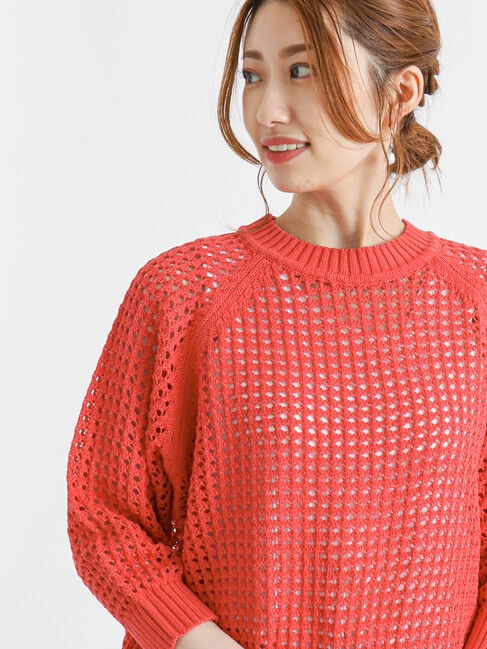 5分袖ざっくり編みセーター