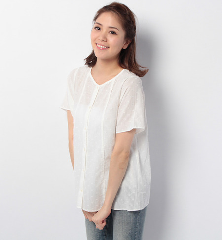 柄アソートレース付ドビーブラウス